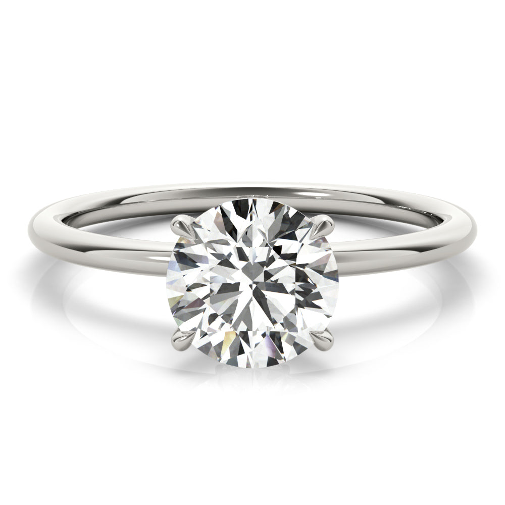 LUMEO Round Hidden Halo Diamond Engagement Ring Set in Platinum 