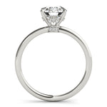 LUMEO Round Hidden Halo Diamond Engagement Ring Side View in Platinum 