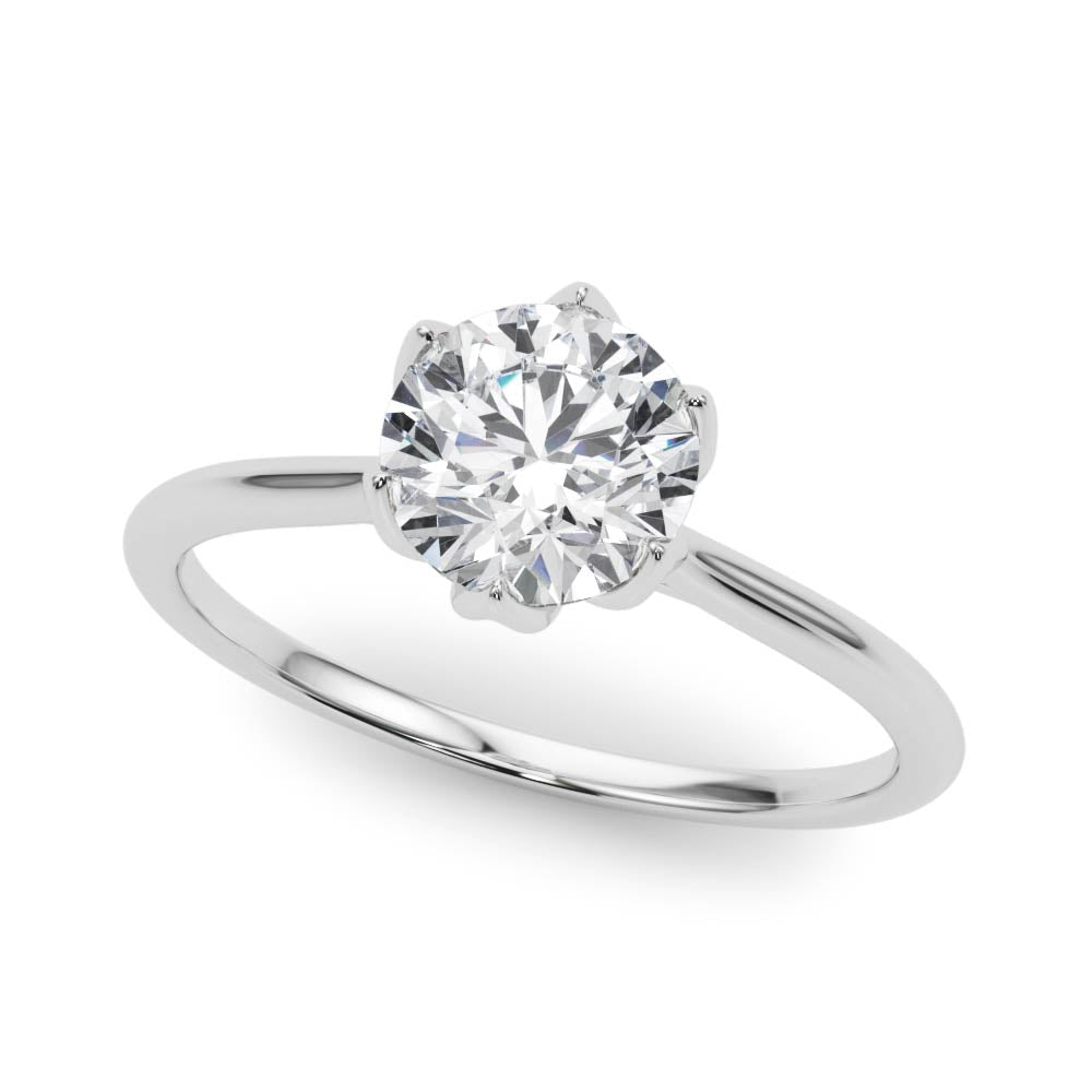 LUMEO Tulip Round Solitaire Engagement Ring 