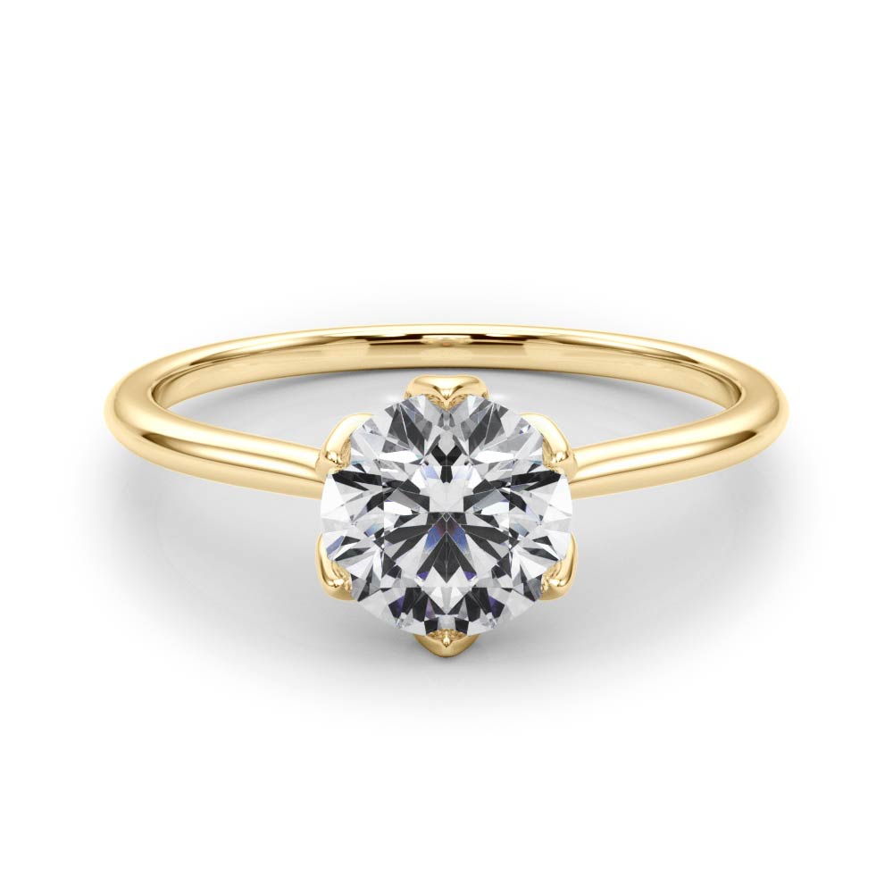 LUMEO Tulip Round Solitaire Engagement Ring 