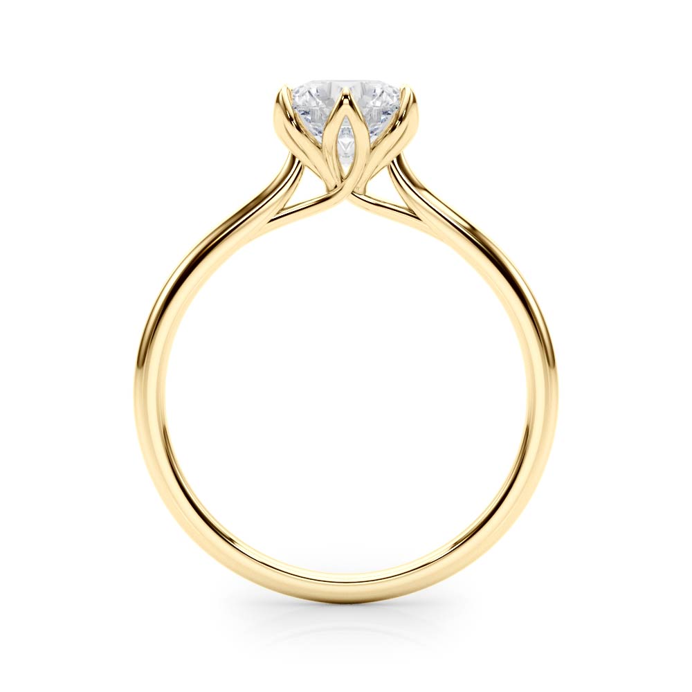 LUMEO Tulip Round Solitaire Engagement Ring 