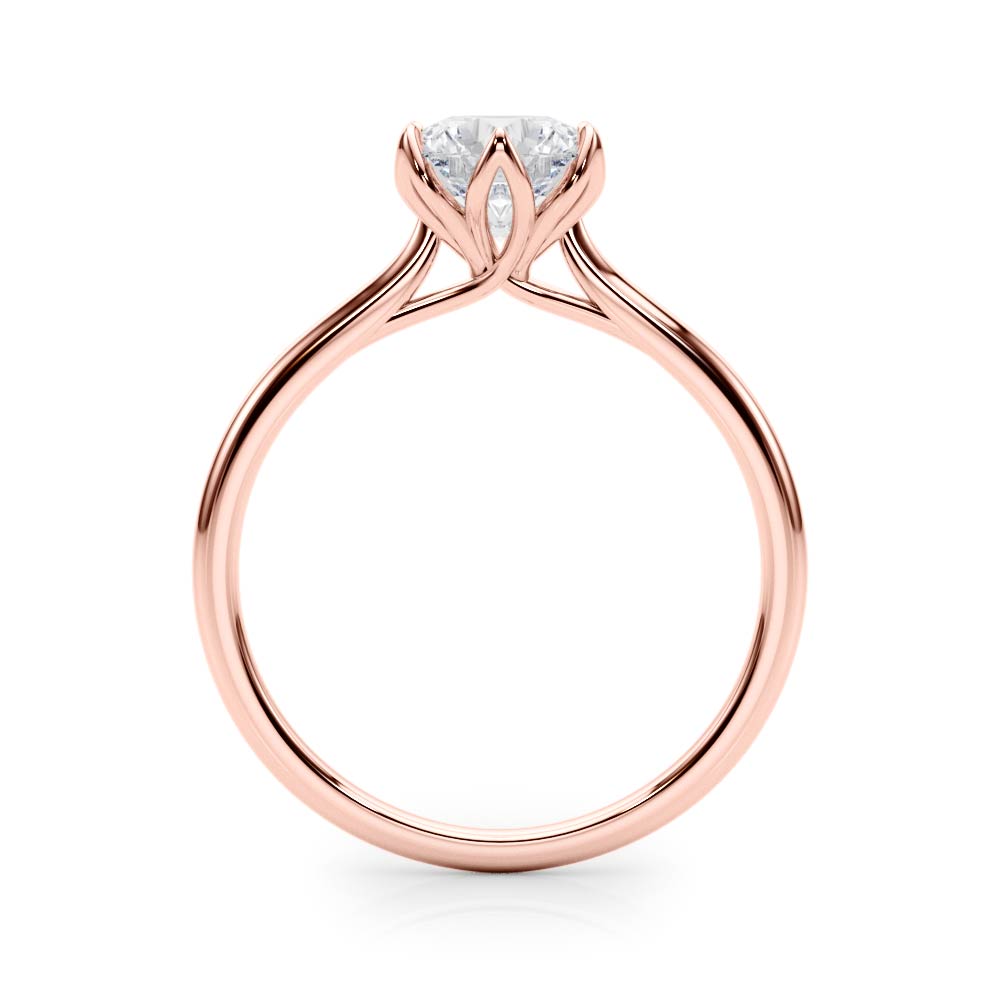 LUMEO Tulip Round Solitaire Engagement Ring 