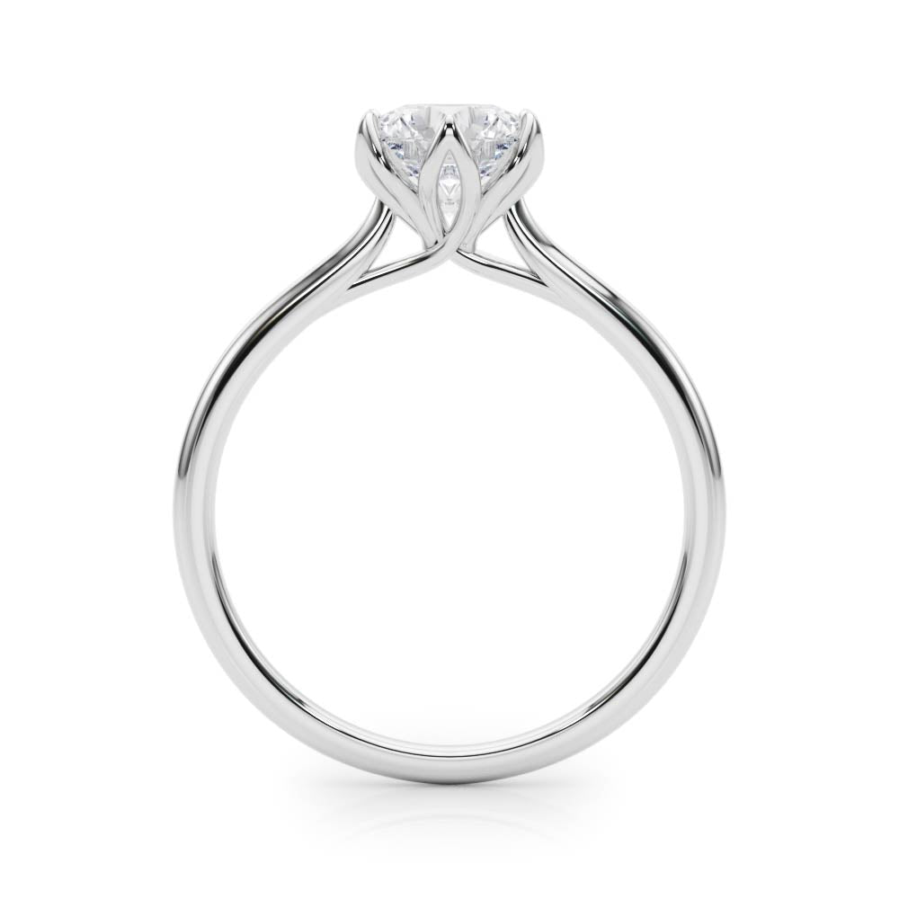 LUMEO Tulip Round Solitaire Engagement Ring 