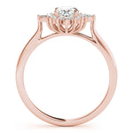 LUMEO Oval Halo Diamond Engagement Ring Side View in 18k Solid Rose Gold 
