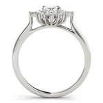 LUMEO Oval Halo Diamond Engagement Ring Side View in Platinum 