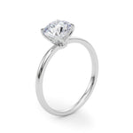LUMEO Round Solitaire Diamond Engagement Ring Angle View in Platinum 