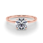 LUMEO Round Solitaire Diamond Engagement Ring Set in 18k Solid Rose Gold 
