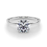 LUMEO Round Solitaire Diamond Engagement Ring Set in Platinum 