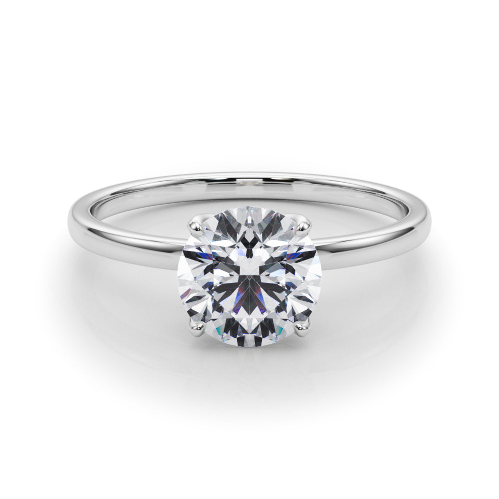 LUMEO Round Solitaire Diamond Engagement Ring Set in Platinum 