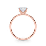 LUMEO Round Solitaire Diamond Engagement Ring Side View in 18k Solid Rose Gold 
