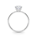 LUMEO Round Solitaire Diamond Engagement Ring Side View in Platinum 