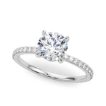 LUMEO Round Hidden Halo Diamond Engagement Ring Front View in Platinum 