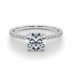LUMEO Round Hidden Halo Diamond Engagement Ring Set in Platinum 