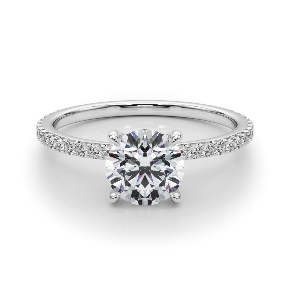 LUMEO Round Hidden Halo Diamond Engagement Ring Set in Platinum 