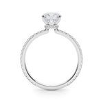 LUMEO Round Hidden Halo Diamond Engagement Ring Side View in Platinum 