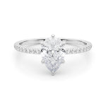 LUMEO Pear Hidden Halo Diamond Engagement Ring Set in Platinum 