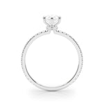 LUMEO Pear Hidden Halo Diamond Engagement Ring Side View in Platinum 
