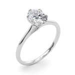 LUMEO Oval Solitaire Diamond Engagement Ring Angle View in Platinum 