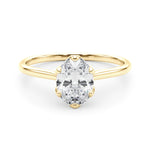 LUMEO Oval Solitaire Diamond Engagement Ring Set in 18k Solid Yellow Gold 