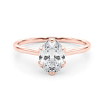 LUMEO Oval Solitaire Diamond Engagement Ring Set in 18k Solid Rose Gold 