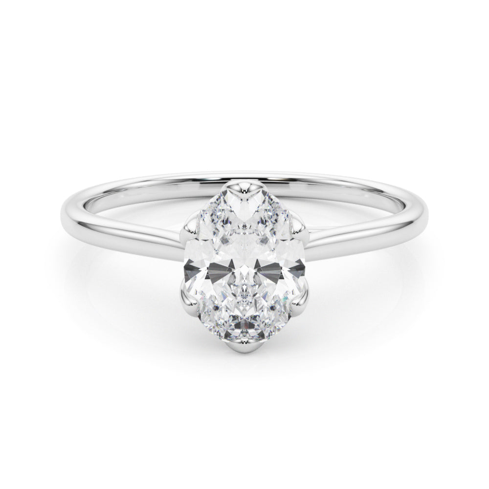 LUMEO Oval Solitaire Diamond Engagement Ring Set in Platinum 