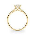 LUMEO Oval Solitaire Diamond Engagement Ring Side View in 18k Solid Yellow Gold 