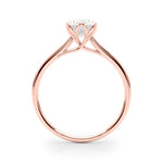 LUMEO Oval Solitaire Diamond Engagement Ring Side View in 18k Solid Rose Gold 