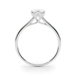 LUMEO Oval Solitaire Diamond Engagement Ring Side View in Platinum 