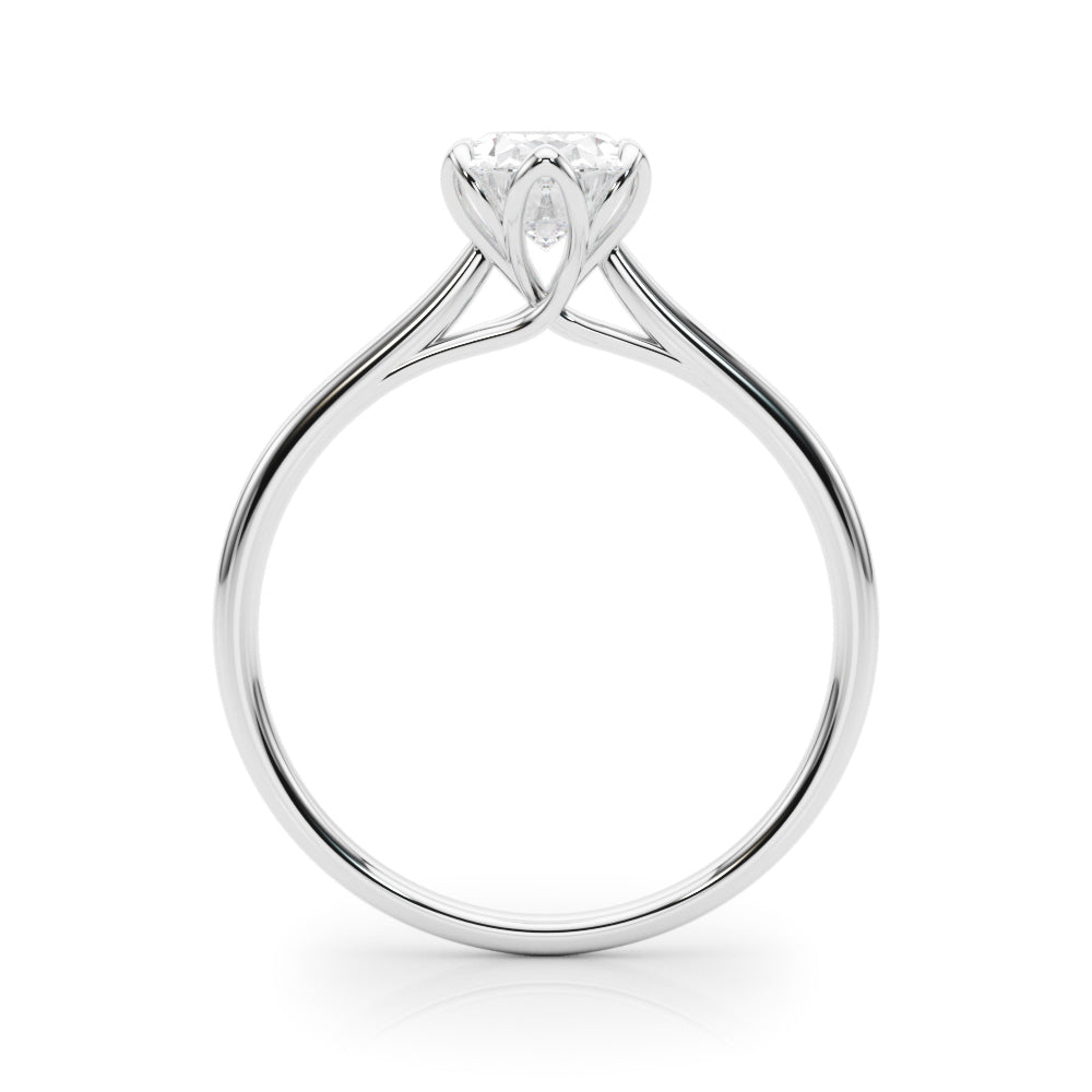 LUMEO Oval Solitaire Diamond Engagement Ring Side View in Platinum 