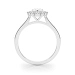 LUMEO Pear Halo Diamond Engagement Ring Side View in Platinum 