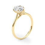 LUMEO Pear Solitaire Diamond Engagement Ring Angle View in 18k Solid Yellow Gold 