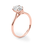LUMEO Pear Solitaire Diamond Engagement Ring Angle View in 18k Solid Rose Gold 