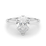 LUMEO Pear Solitaire Diamond Engagement Ring Set in Platinum 