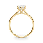 LUMEO Pear Solitaire Diamond Engagement Ring Side View in 18k Solid Yellow Gold 