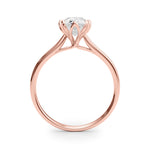 LUMEO Pear Solitaire Diamond Engagement Ring Side View in 18k Solid Rose Gold 