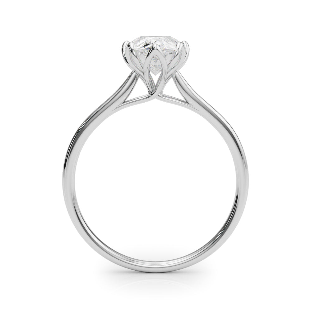 LUMEO Pear Solitaire Diamond Engagement Ring Side View in Platinum 