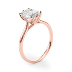 LUMEO Emerald Solitaire Diamond Engagement Ring Angle View in 18k Solid Rose Gold 