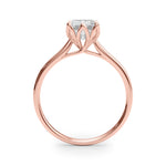 LUMEO Emerald Solitaire Diamond Engagement Ring Side View in 18k Solid Rose Gold 