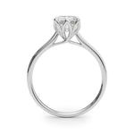 LUMEO Emerald Solitaire Diamond Engagement Ring Side View in Platinum 