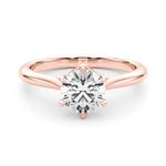 LUMEO Round Solitaire Diamond Engagement Ring Set in 18k Solid Rose Gold 