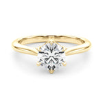 LUMEO Round Solitaire Diamond Engagement Ring Set in 18k Solid Yellow Gold 