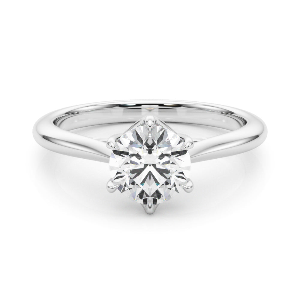 LUMEO Round Solitaire Diamond Engagement Ring Set in Platinum 