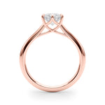 LUMEO Round Solitaire Diamond Engagement Ring Side View in 18k Solid Rose Gold 