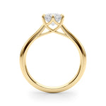 LUMEO Round Solitaire Diamond Engagement Ring Side View in 18k Solid Yellow Gold 