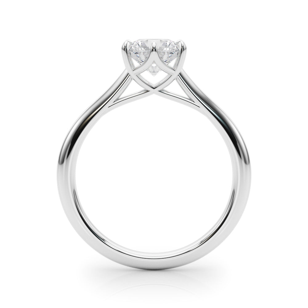 LUMEO Round Solitaire Diamond Engagement Ring Side View in Platinum 