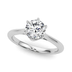 LUMEO Round Solitaire Diamond Engagement Ring Front View in Platinum 