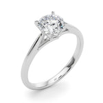 LUMEO Round Solitaire Diamond Engagement Ring Angle View in Platinum 