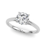 LUMEO Round Solitaire Diamond Engagement Ring Front View in Platinum 
