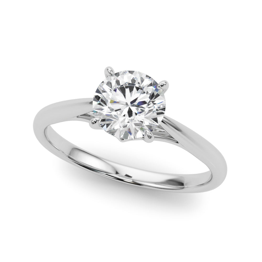 LUMEO Round Solitaire Diamond Engagement Ring Front View in Platinum 