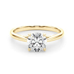 LUMEO Round Solitaire Diamond Engagement Ring Set in 18k Solid Yellow Gold 